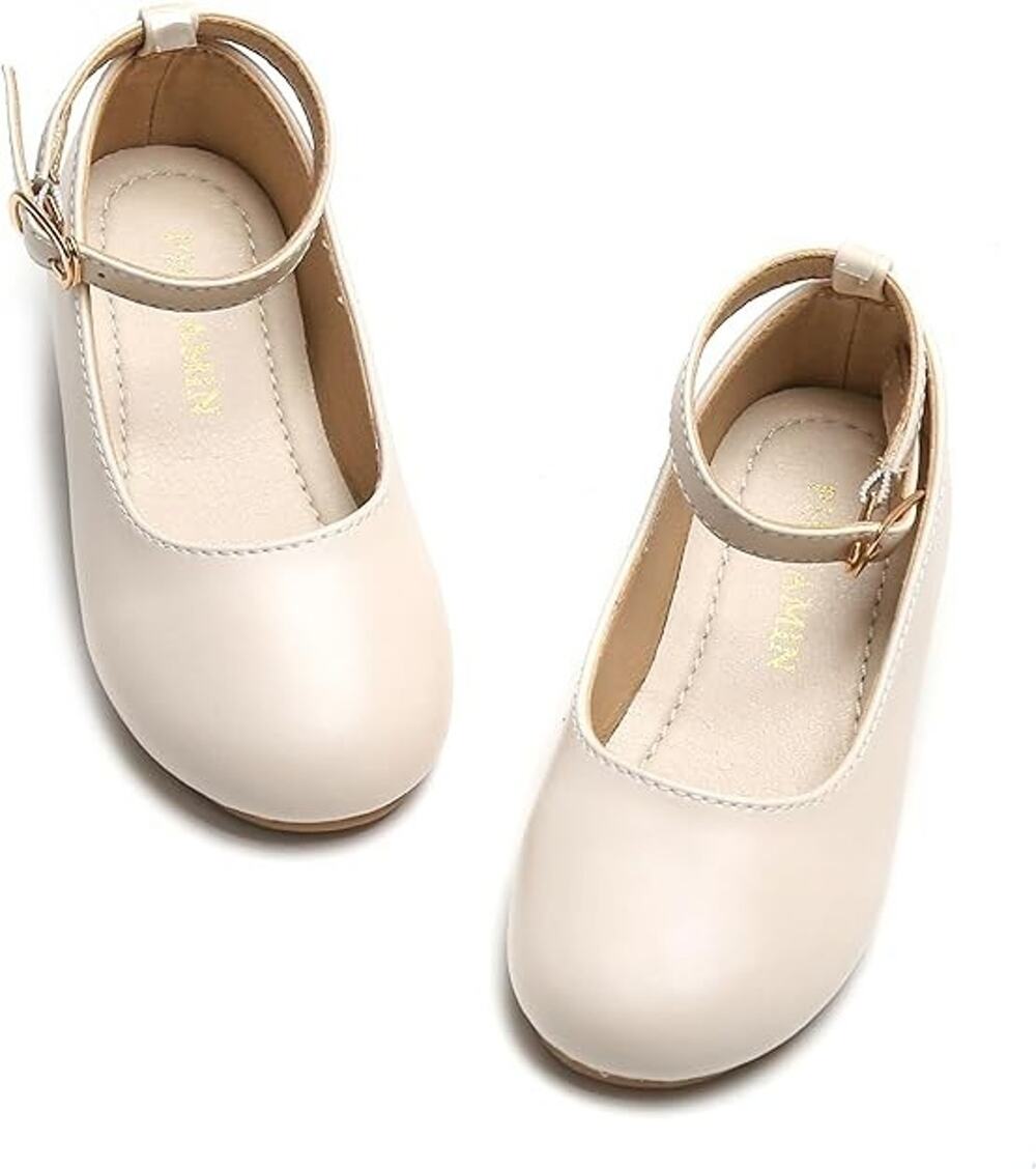 PHIRAMIN Toddler Flower Girl Dress Shoes - Little Girl Ballet Flats